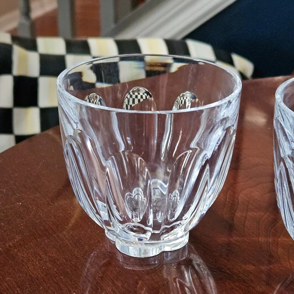 NEW 2 BACCARAT CRYSTAL FAUNACRYSTOLOPIS DOF WHISKEY CLOVER BAR GLASS TUMBLER